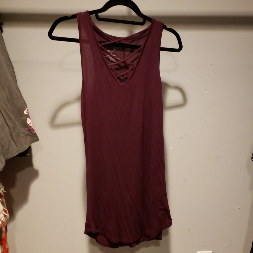 Maurices Maroon/Burgundy Long Tank Top